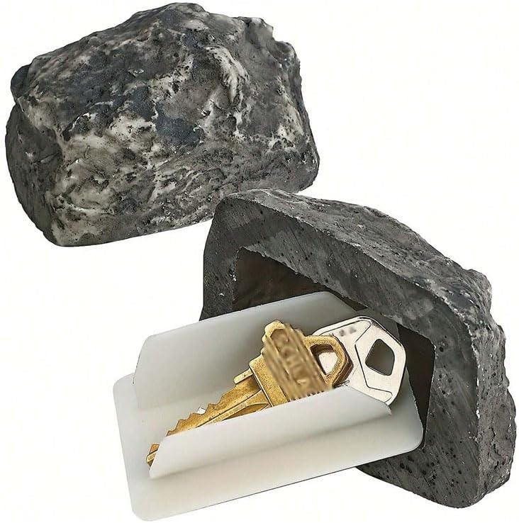 Hidden Outdoor Key Storage Box- Rock