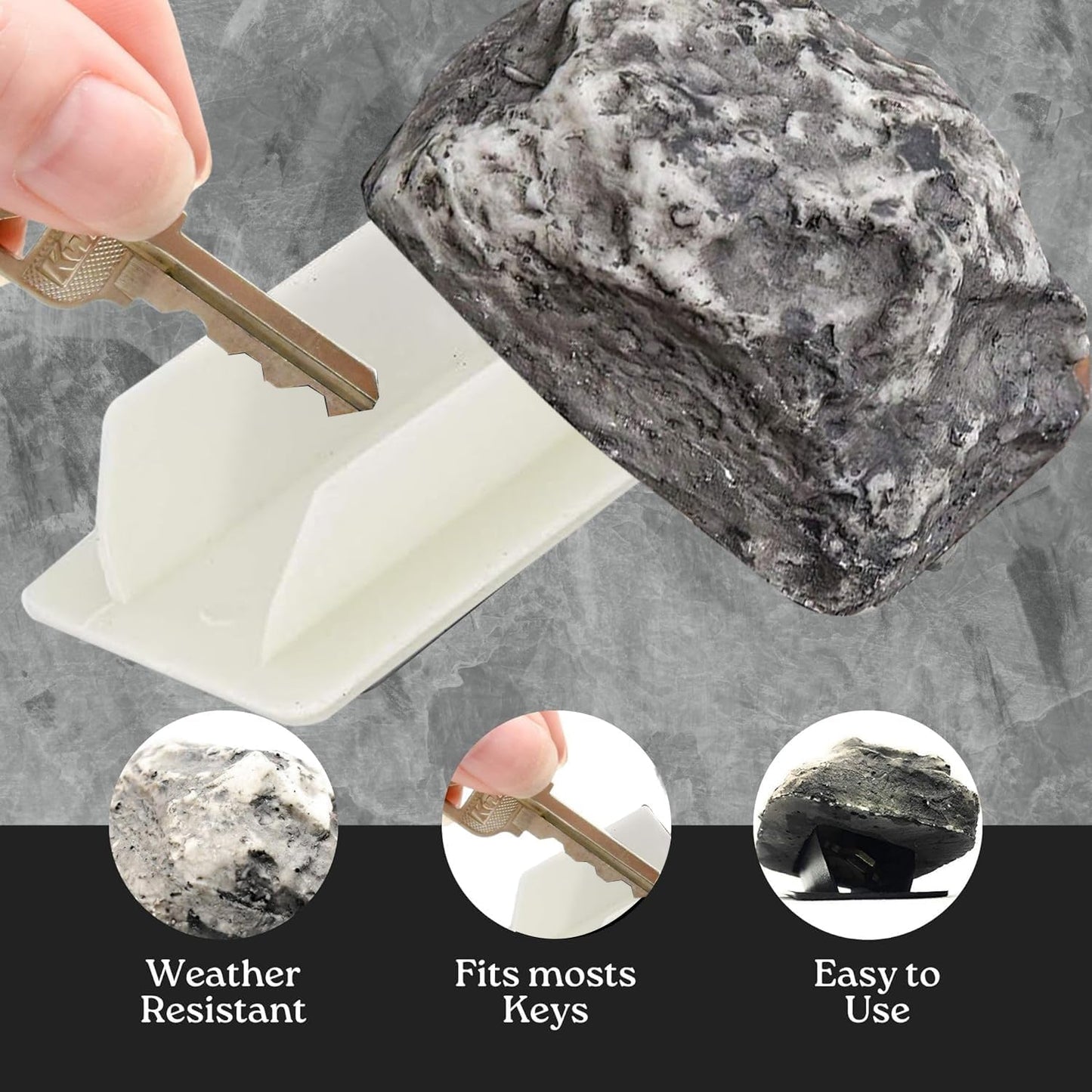 Hidden Outdoor Key Storage Box- Rock