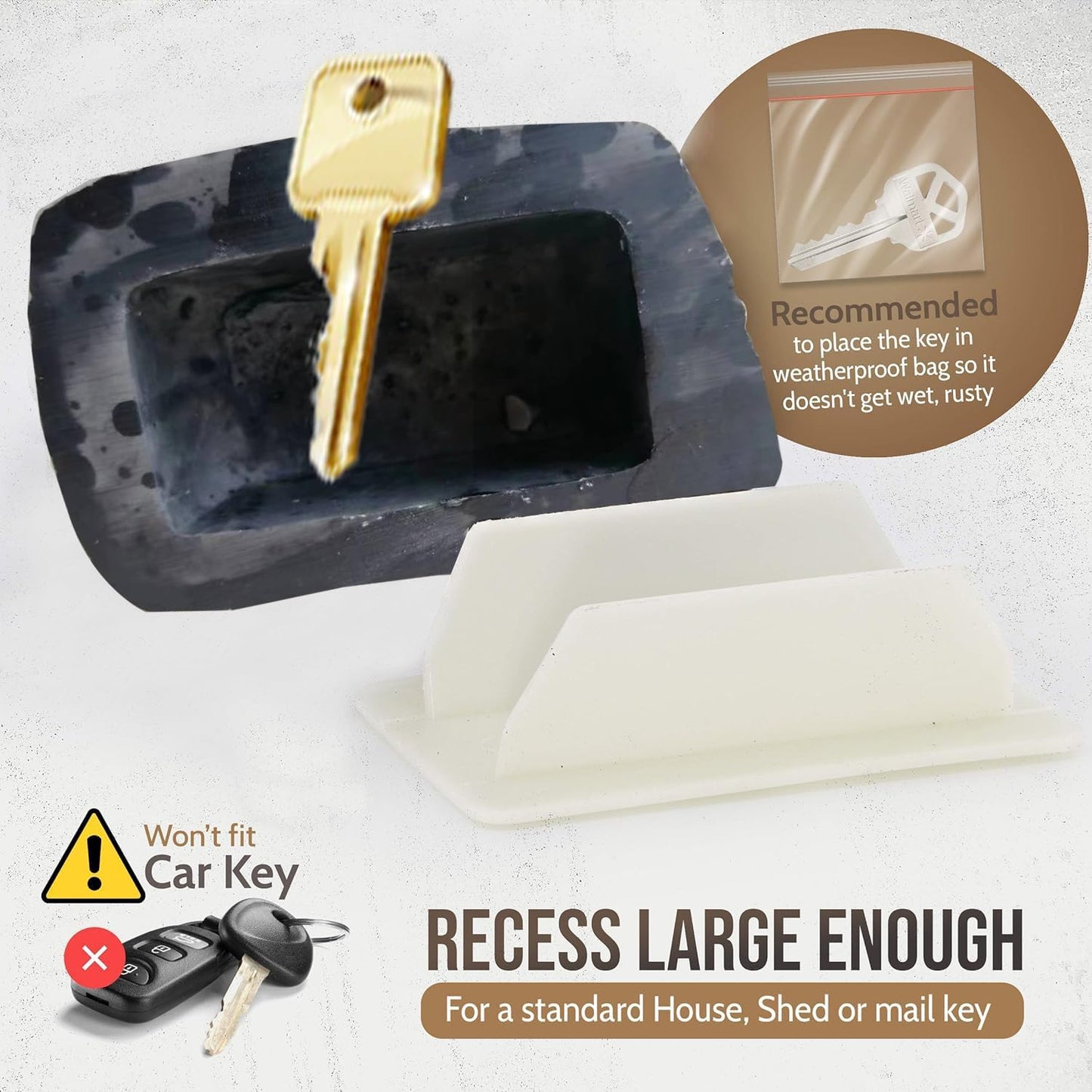 Hidden Outdoor Key Storage Box- Rock
